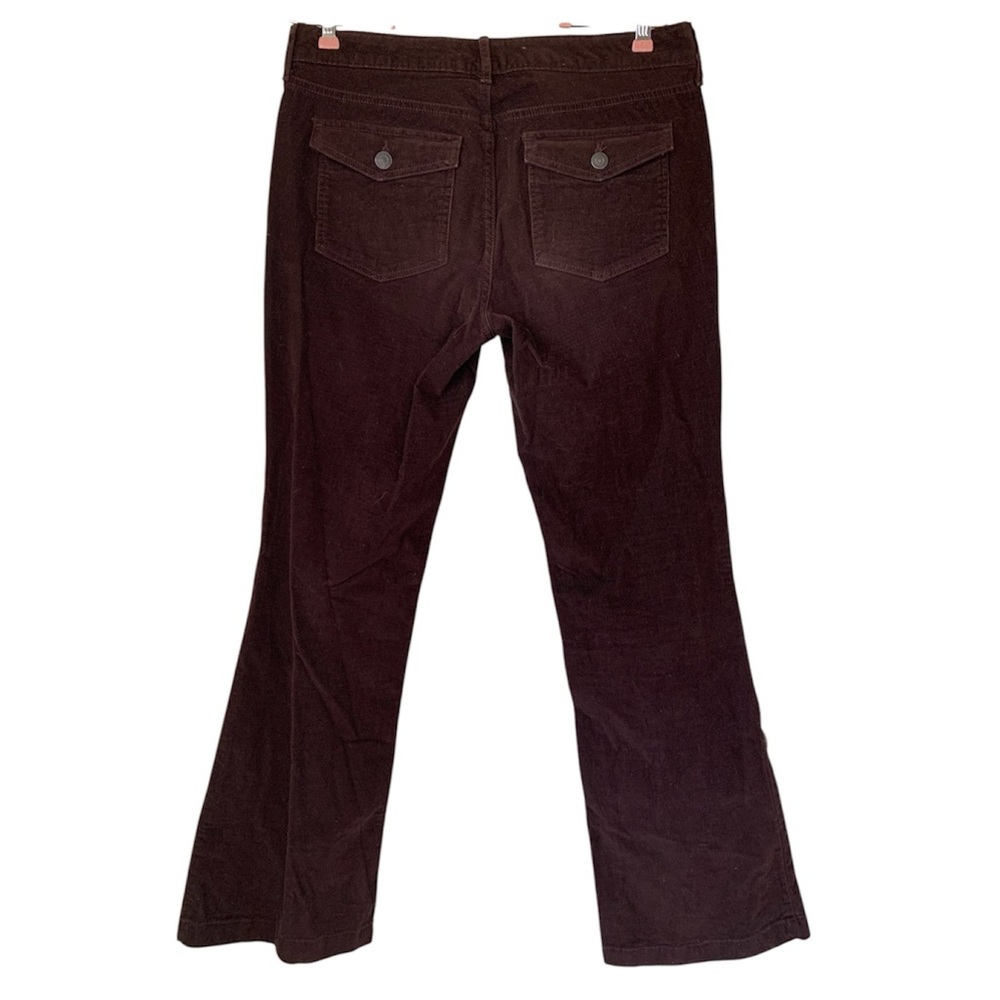 EDDIE BAUER Corduroy Pants Sz 6‎ Dark Brown Flare Preppy Academia Fall Curvy